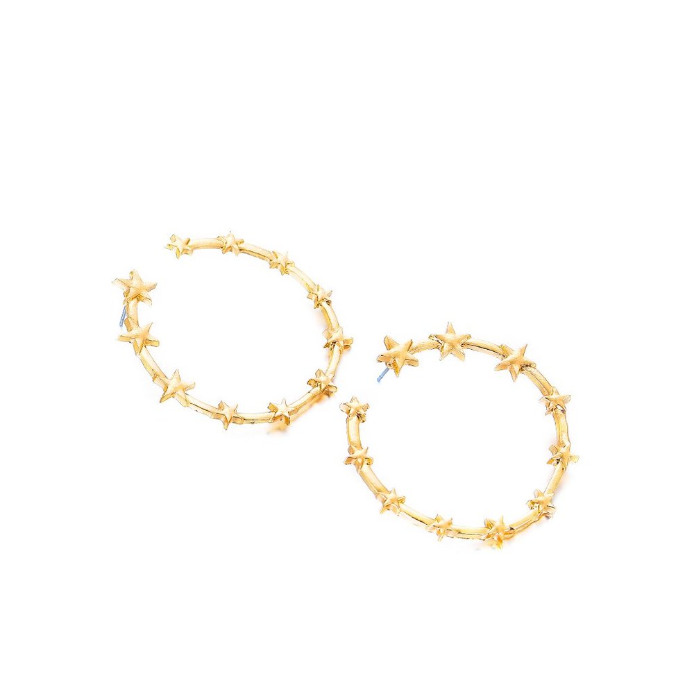 Stars Hoop Earrings - Picture 5 of 11
